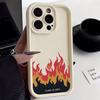 Чехол Для iPhone 17 16 15 Чехлы iPhone 14 Pro Max Чехол Красное Пламя Силиконовый Чехол Для Телефона Для iPhone 16E 17 Air 16 Plus 13 12 11 Обложка