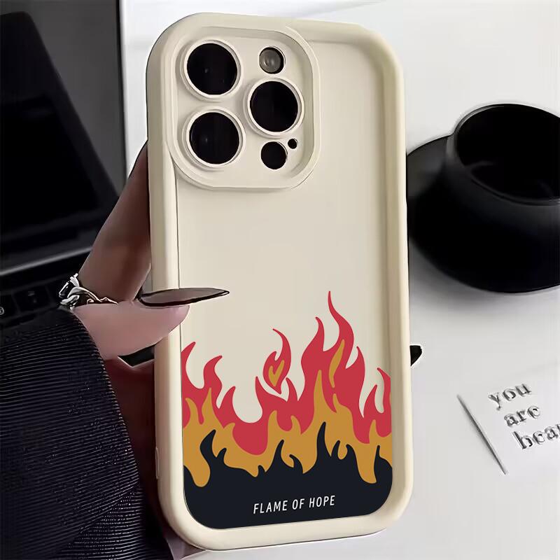 Чехол Для iPhone 17 16 15 Чехлы iPhone 14 Pro Max Чехол Красное Пламя Силиконовый Чехол Для Телефона Для iPhone 16E 17 Air 16 Plus 13 12 11 Обложка