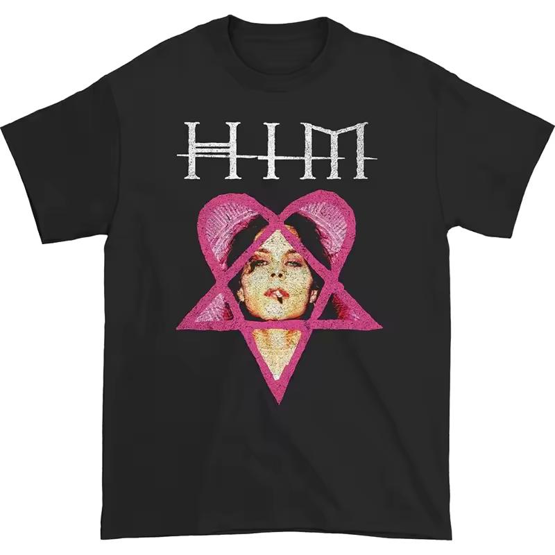 Portrait HIM Goth Rock Band T-Shirt Cotton Graphic Tee Men Women Summer Streetwear