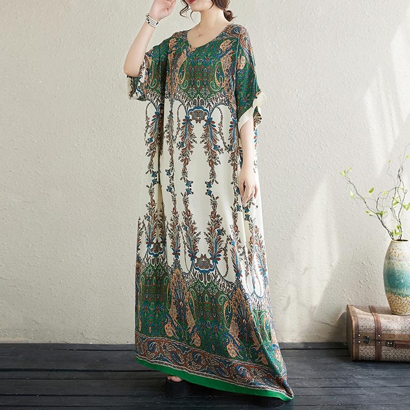 Dimanaf Plus Size Женское богемное летнее длинное базовое повседневное пляжное платье с коротким рукавом и круглым вырезом