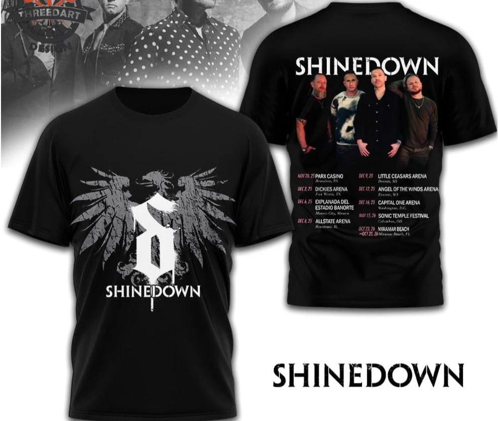 Shinedown Тур 2026 Футболка Унисекс Футболка