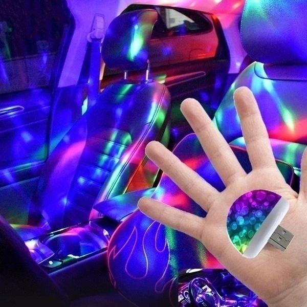 Освещение для вечеринки, многоцветный USB светодиодный комплект освещения салона автомобиля, атмосферный свет, неоновые лампы, декор для фона