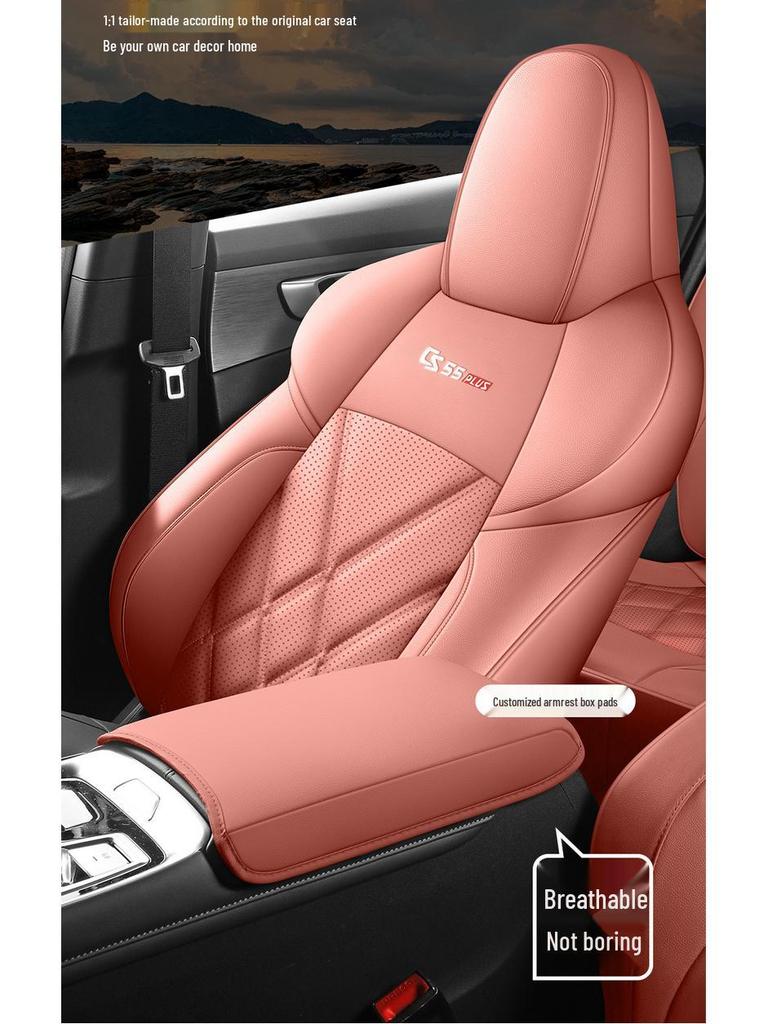 Compatible with Changan CS55 Plus models, full-coverage second and third-generation seat covers for all-season use.