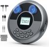 Портативный CD-плеер с динамиками и Bluetooth: Перезаряжаемый Discman с наушниками, защита от прыжков-CD/MP3/USB/BT-передатчик/AUX