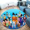 Cute Cartoon Son Goku Round Area Rug Carpet Rug For Living Room Bedroom Sofa Playroom Decor Nonslip Floor Mat