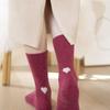 SNOOZY Angora Heart Point Socks - Cherry