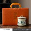 Ru porcelain teacup office cup gift box ceramic brewing tea cup tea separation with lid large capacity mug self-use cup