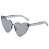 one-piece rimless peach heart glasses for women, retro love-shaped toad glasses for men, and color one-piece sunglasses.