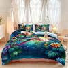 3pcs Tropical Rainforest Parrot Animal Printed Chipless Bedding Set Multi Size Bedding Decoration Soft and Comfortable Bedrooms