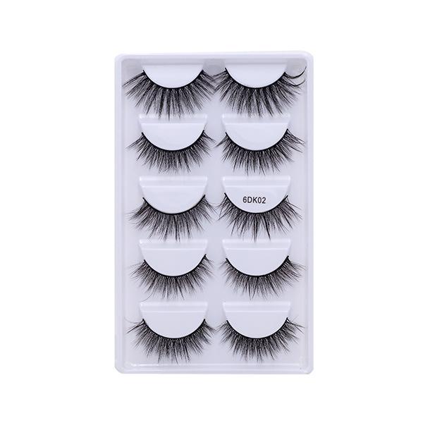 Многослойные трехмерные химические волокна накладные ресницы 5 пар натуральных густых ресниц тонкие завитые накладные ресницы