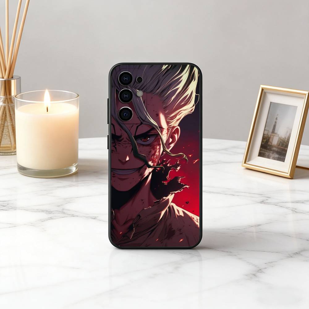 D-Dr S-STONE S-Senku I-Ishigami-DSSI Чехол для телефона Черный Силикон Мягкий Для Samsung S25,S24,S21,S22,S23,S30,Ultra,S20,Plus,Fe,Lite