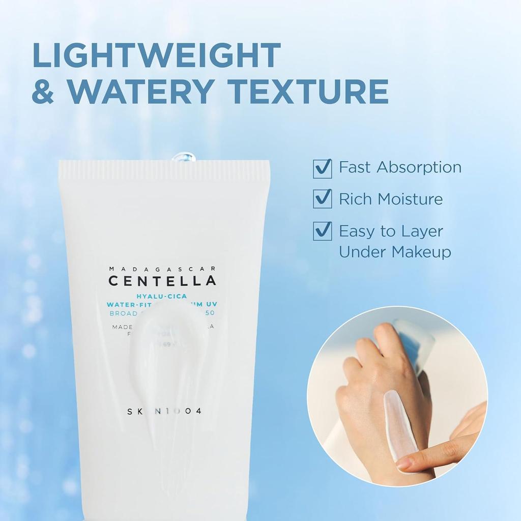 Skin1004 Мадагаскарская центелла Hyalu-Cica Water-Fit Солнечная сыворотка SPF50+ PA++++