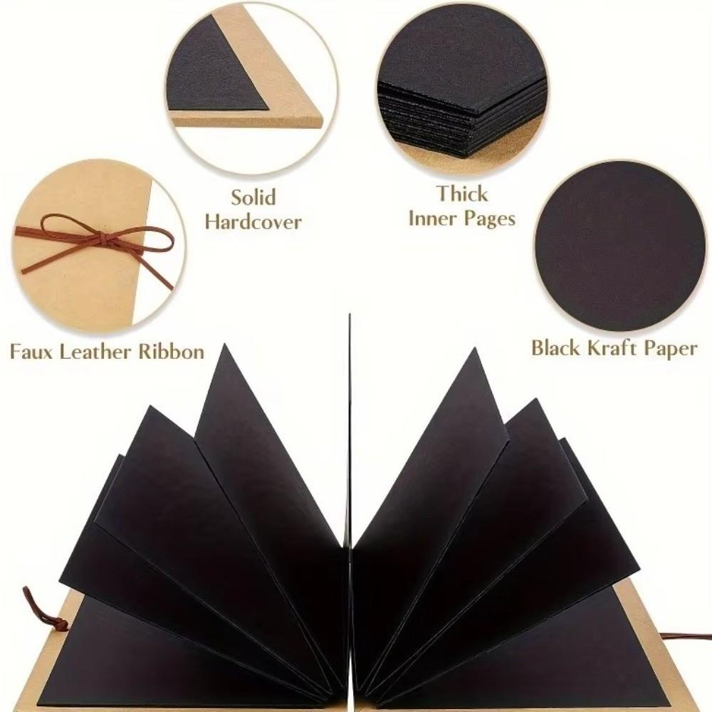 Retro Folding Photo Album Adhesive Style Diy Photo Album Kraft Paper Album Idol Photo Card