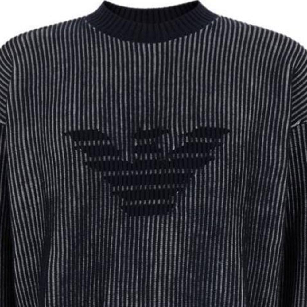 EMPORIO ARMANI Logo Intarsia Striped Jumper 6D1MXA-1MJHZ-F939