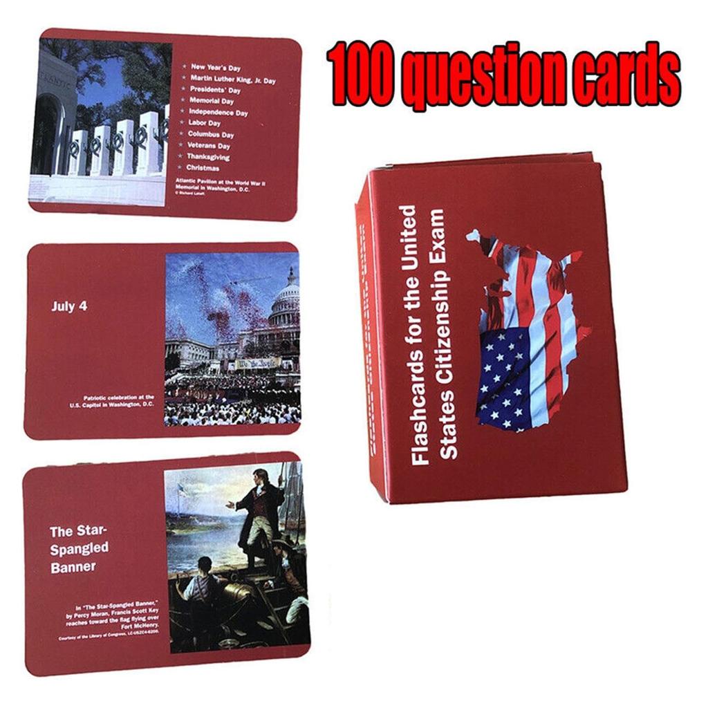 US Citizenship Flash Cards 2024, Naturalization Test Study American Civics With 100 Question And Cards For The U.S. Citizenship Naturalization Test