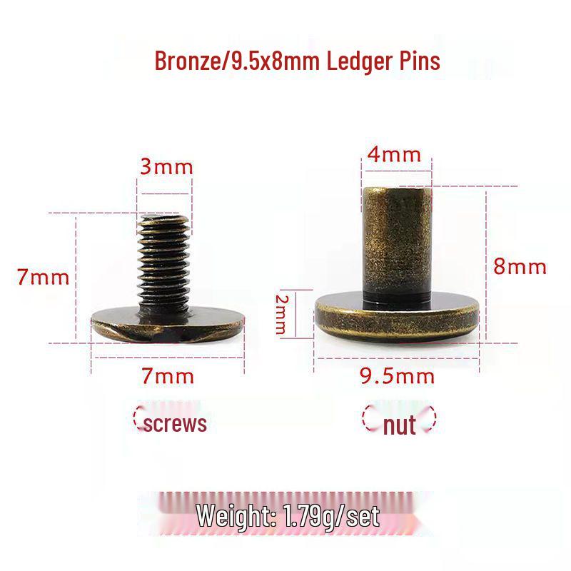 Сумка-винт из нержавеющей стали «папа-мама» с пряжкой из чистой меди и заклепками с плоской головкой, аксессуары для фиксации