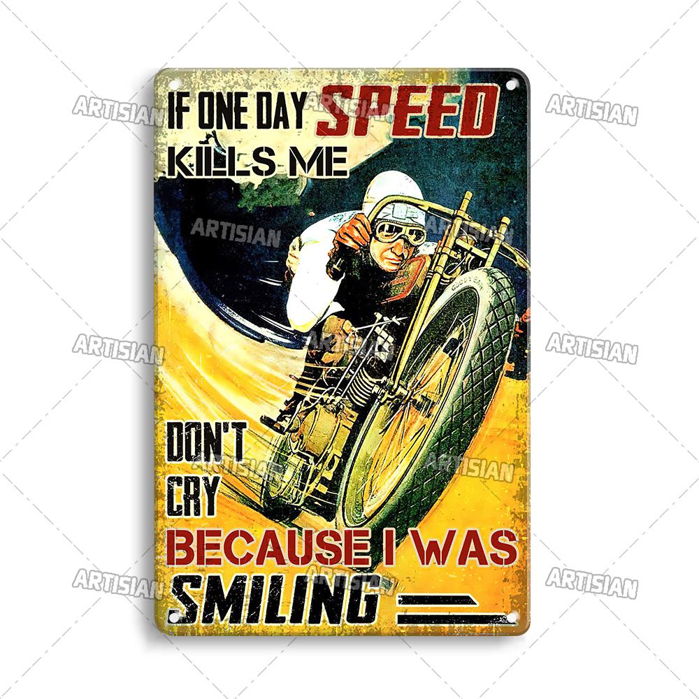 Retro Motorcycle Metal Tin Sign Classic Metal Plaque Man Cave Garage Wall Decorative Rusty Metal Sign Industrial Decor