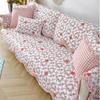 Curled Edge Rural Style Cotton Couch Mats Comfortable Soft Non Slip Sofa Towel Versatile Colorful Living Room Sofa Covers