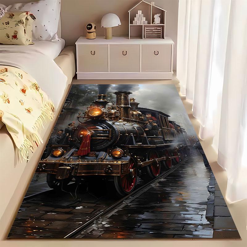 Vintage Steam Locomotive Design suitable as a non-slip mat for the living room or bedroom sofa