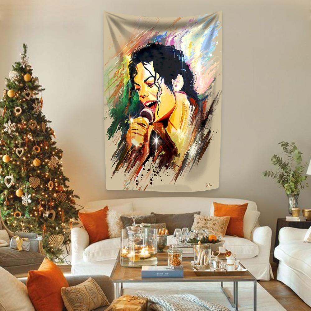 Famous Singer Tapestry Home Decor Aesthetics Wall Hanging Dormitory Background Cloth Concert Backdrop