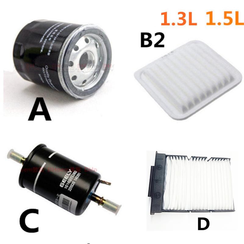 Car Air Conditioning Fuel Oil Four Filter Kit For Geely LC Panda