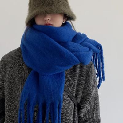Yousheng Женский зимний шарф однотонный утолщенный теплый платок-шарф с кисточками модные аксессуары для холодной погоды