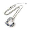 [N7055] - Silver Blue 'Love' Designer Necklace