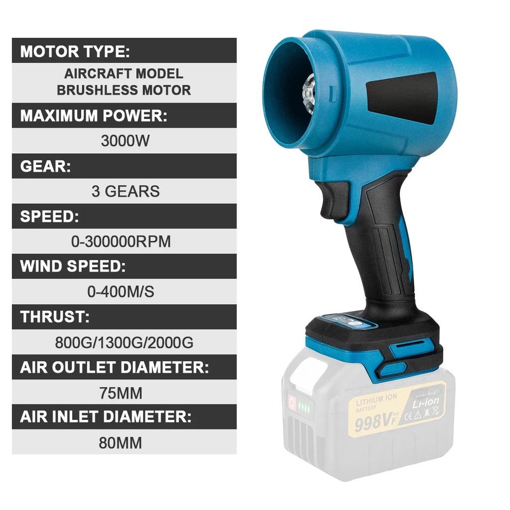 Бесщеточные электрические турбовоздуходувки 300000 об/мин Ручной реактивный вентилятор Воздуходувка для листьев Портативный инструмент для выдувания пыли
