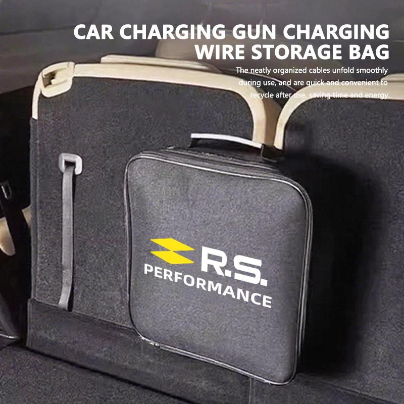 Car Jumper Cable Bag EV Charger Oxford Rechargeable Guns Storage For Renault Dacia RS Megan Scenic Logan Laguna Clio 3 4 Kadjar R333