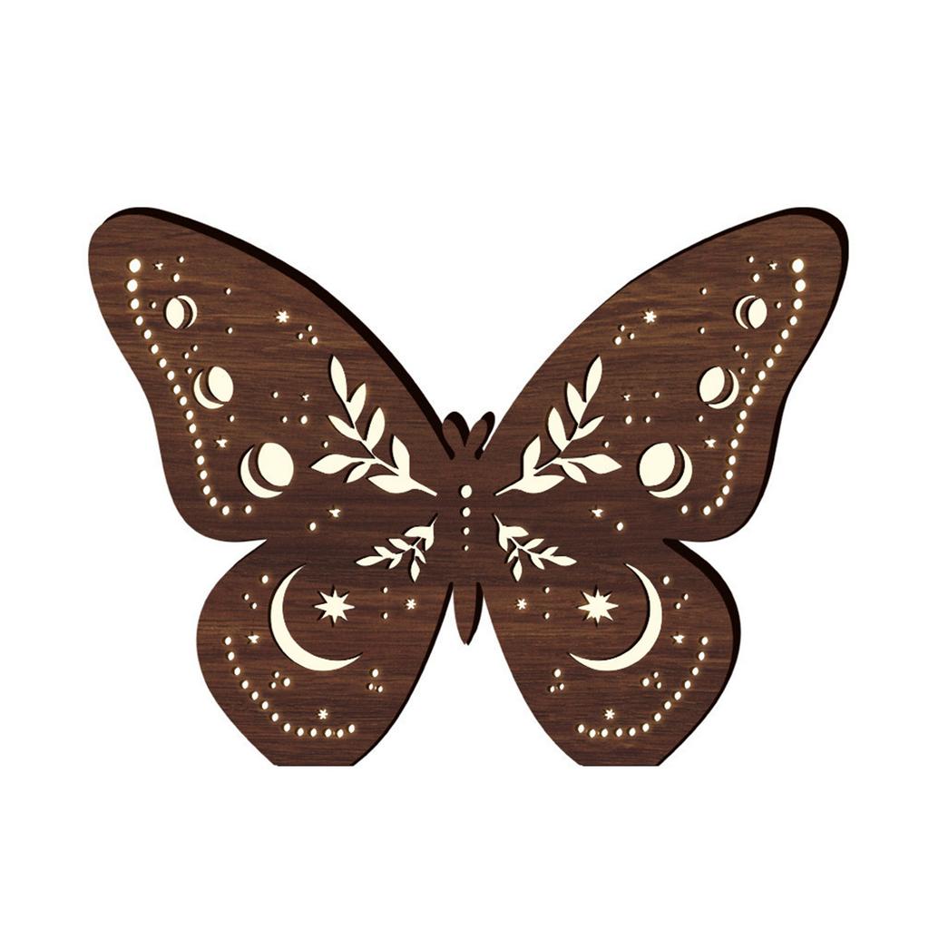 Богемная стереоскопическая деревянная лампа-бабочка для украшения дома, светодиодный светящийся ночник