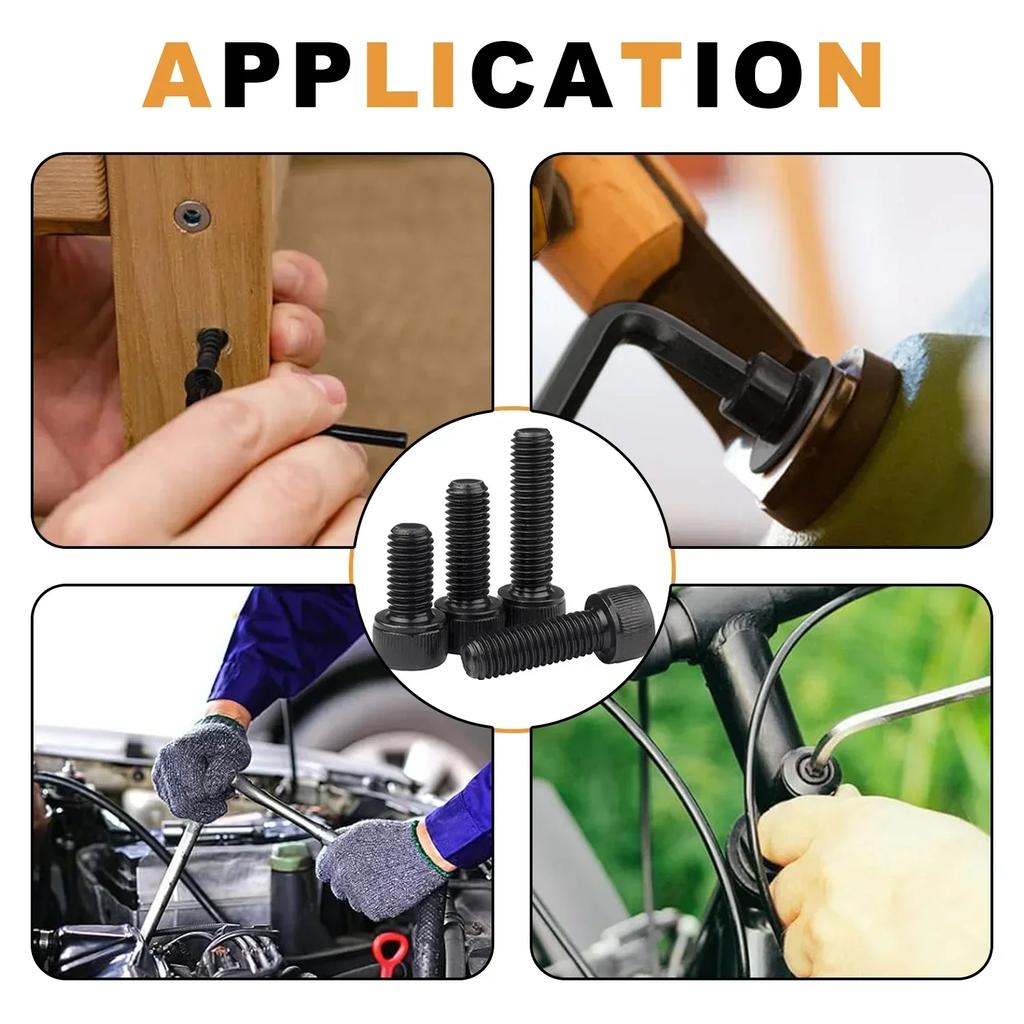 Набор винтов с шестигранной головкой VKKM из 144 штук M5/M6, легированная сталь класса 10.9 – незаменим для механического и мебельного крепежа