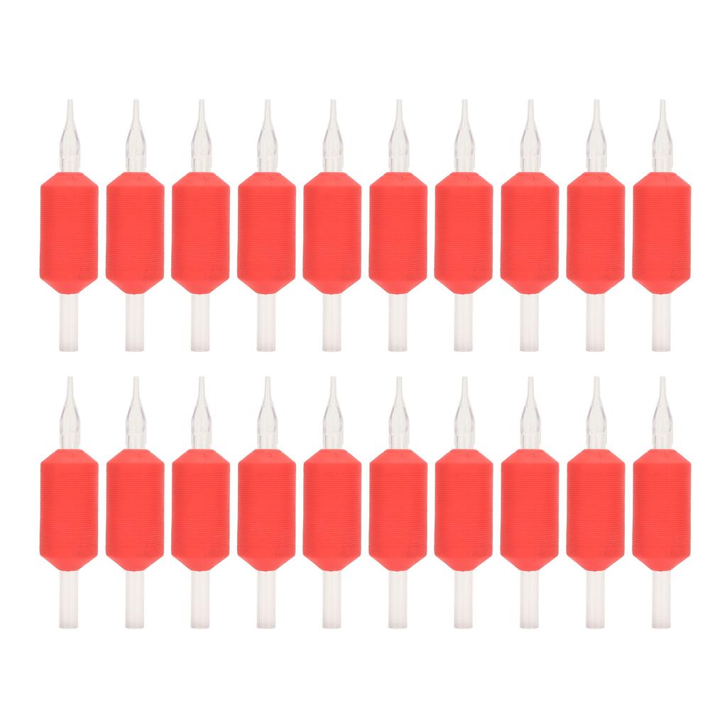 20pcs Tattoo Handle Grip 25mm 5RT Portable Individual Package Disposable Tattoo Hand Tube Red