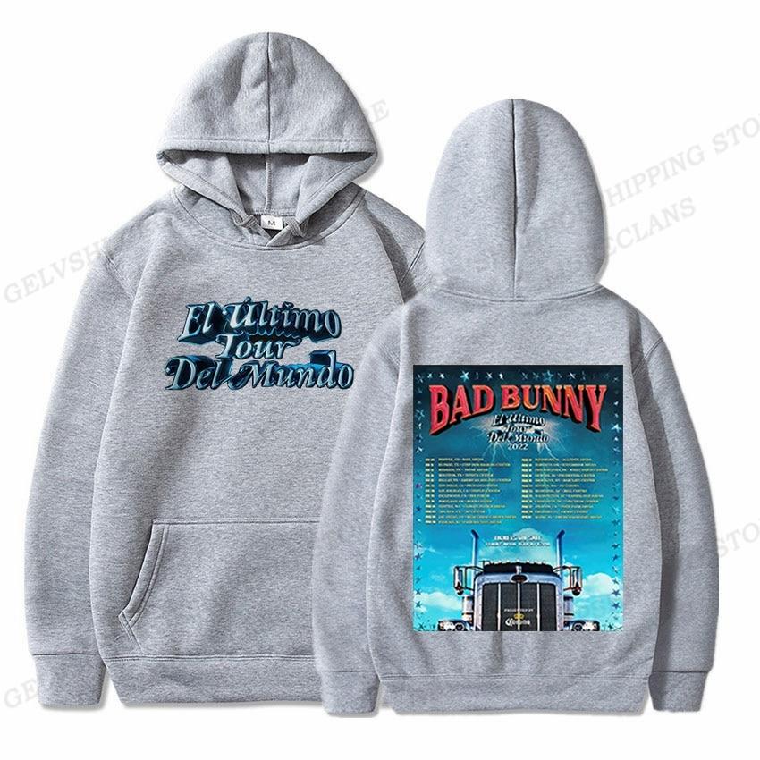 Унисекс Модные Худи Bad Bunny Детская Худи в Стиле Хип-Хоп Свитшоты Bad Bunny El Ulitimo Tour Del Mundo Детские Пальто Женский Спортивный Костюм