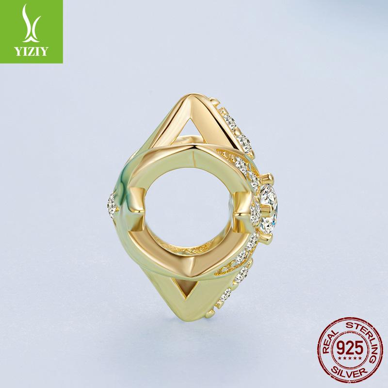 Full Of Zircon S925 Sterling Silver Mango Beads Accessories Classic Fashion Star Diy Beads