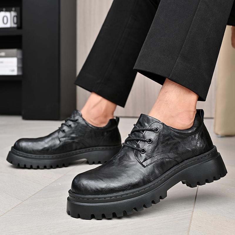 Повседневная деловая мужская обувь с толстой подошвой, увеличивающей рост, стиль для отдыха на природе, модная обувь для вечеринок из натуральной кожи высокого качества