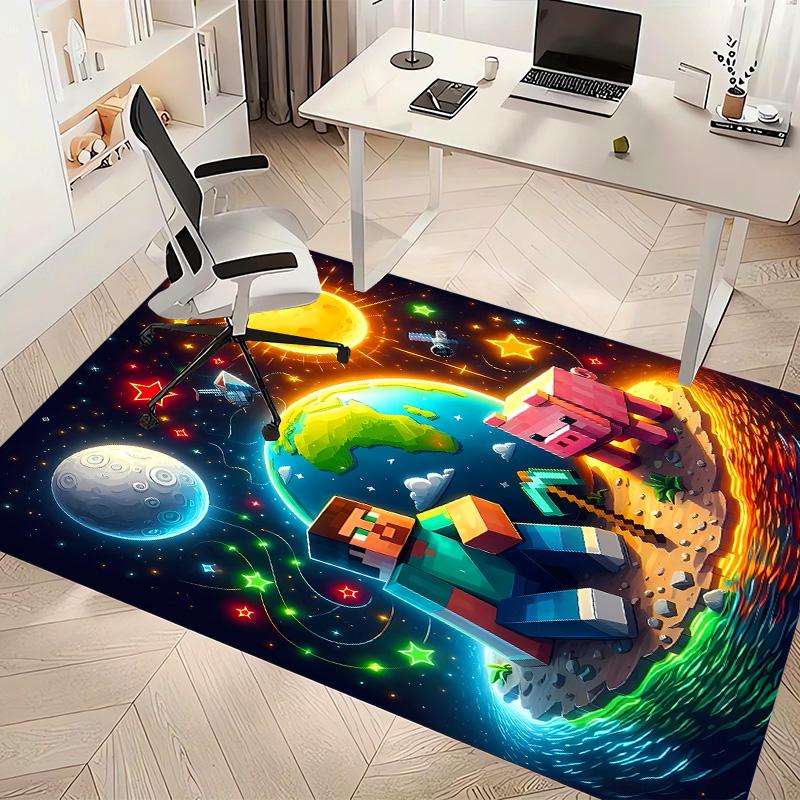 Blocky pixel game Print Area Rug - Soft, Washable Non-Slip Indoor Mat for Office Chairs, Living Room, Home Office Decorative Rug