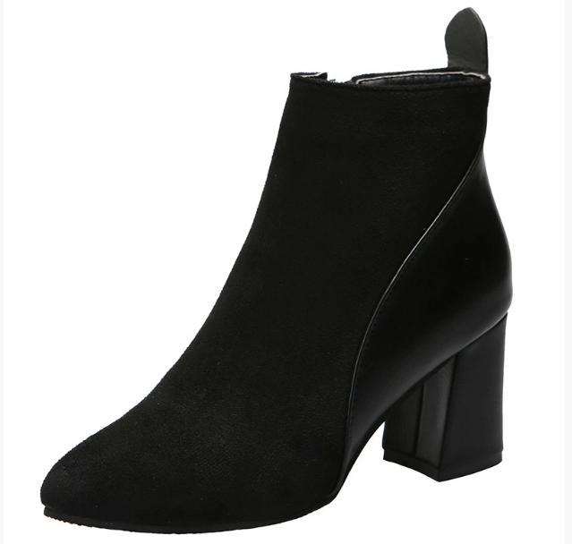 Fashion White Ankle Boots for Women 2024 Side Zipper Stretch Middle Heel Large Size Short Boot Fashion Pointed Shoes Botas De Mujer