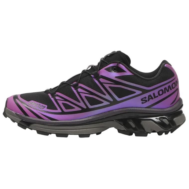 SALOMON Кроссовки XT 6 для бега, унисекс, черные с фиолетовым, кроссовки 477956