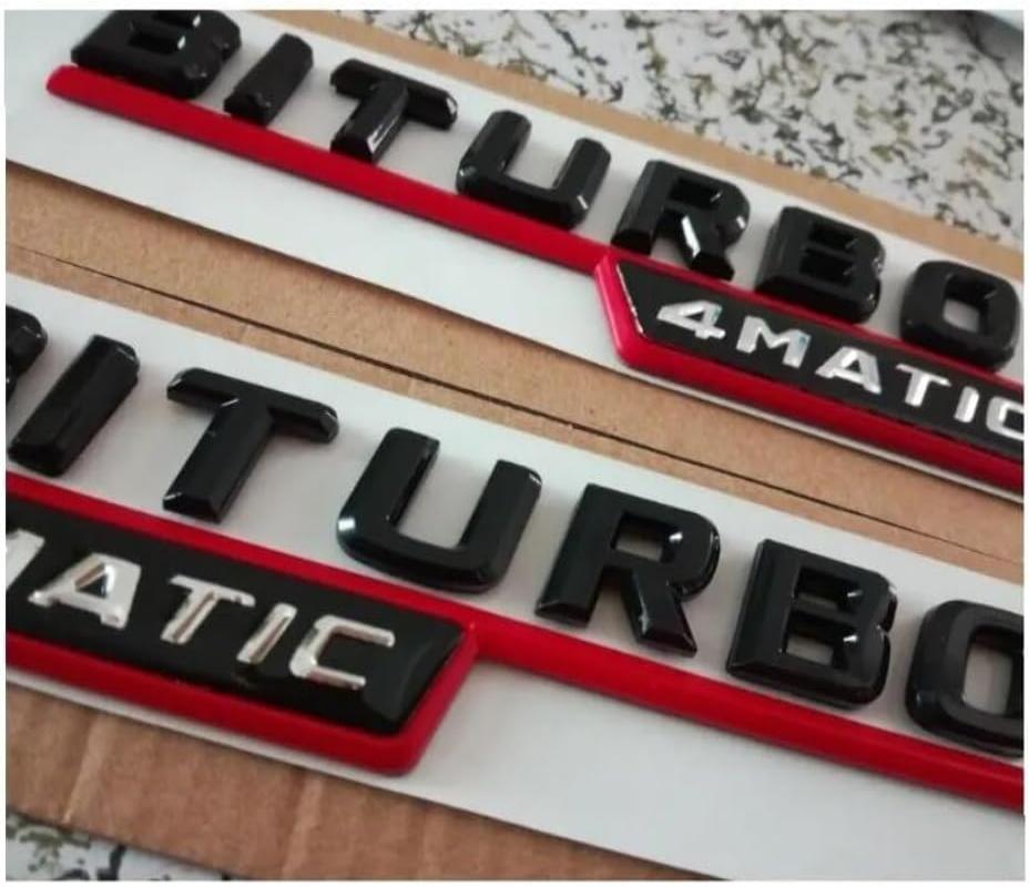 CAR STYLING 3D BITURBO 4MATIC ABS STICKER Plastic Car Trunk Fender Letters Emblems Decal Sticker for A G Badge Decals