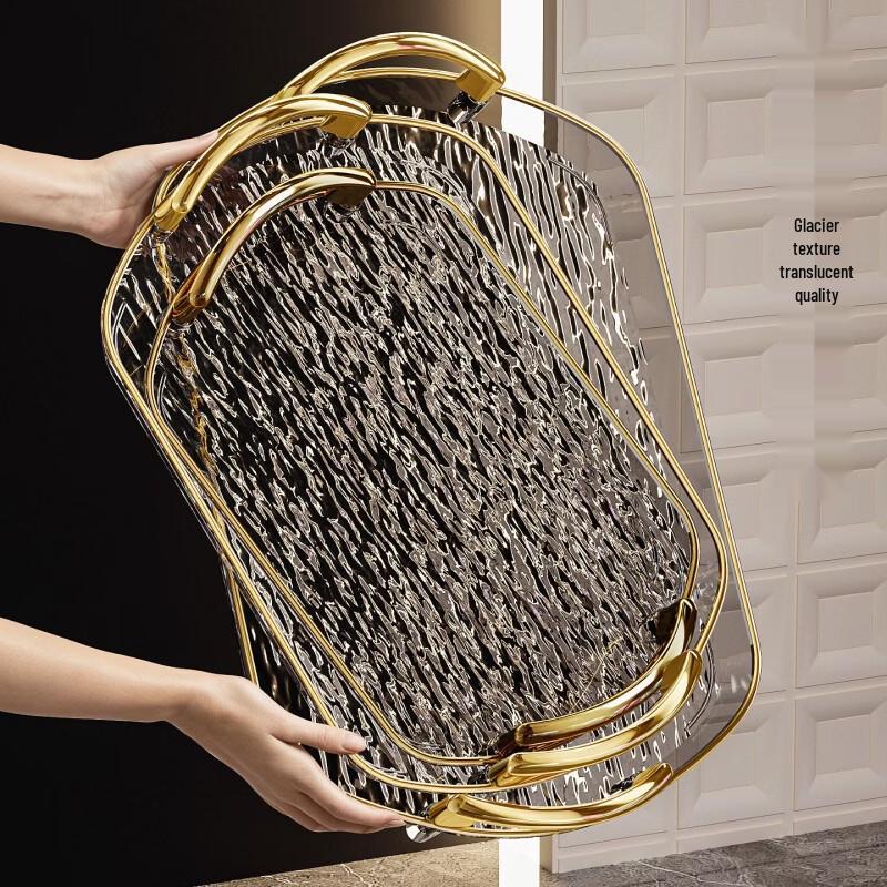 Baichengdao PET Plastic Light Luxury Tray with Handle