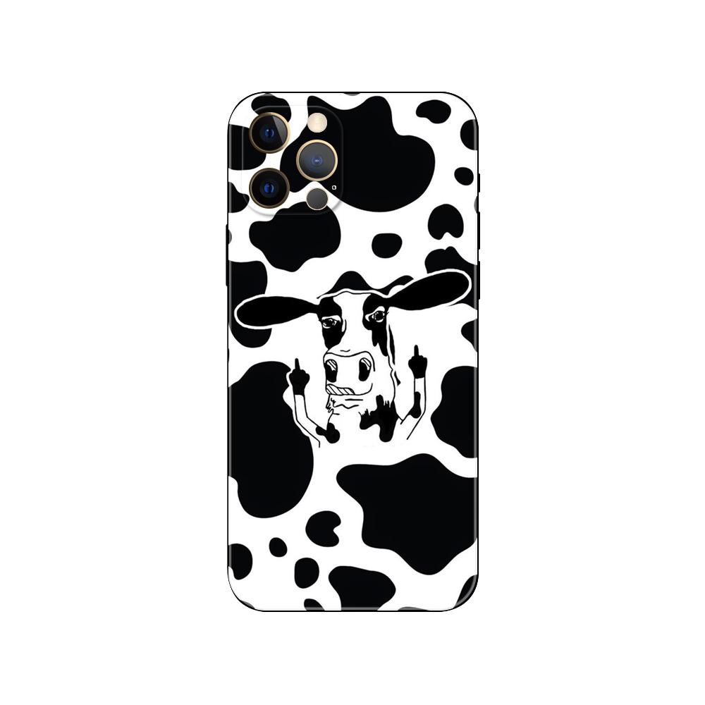 Чехол для телефона с принтом коровы для iphone 14 2020se 6 6s 7 8 plus x 10 XR XS 11 12 13 mini pro MAX черная задняя крышка из ТПУ