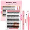DIY Individual Lash Extensions Kit 30D 40D Cluster Lashes With Adhesive Tweezers Professional Eyelash Enhancement