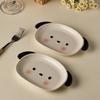 1pc/2pcs Ceramic bread plate, small dog shaped plate, cute mini fruit plate, dessert plate
