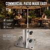 Umbrella Stand, Floor Tube, with 3 PVC Reducing Rings (32/38/48mm) and 8 Steel Nails - Adjustable Umbrella Stand, Stable Parasol Spare Parts Floor