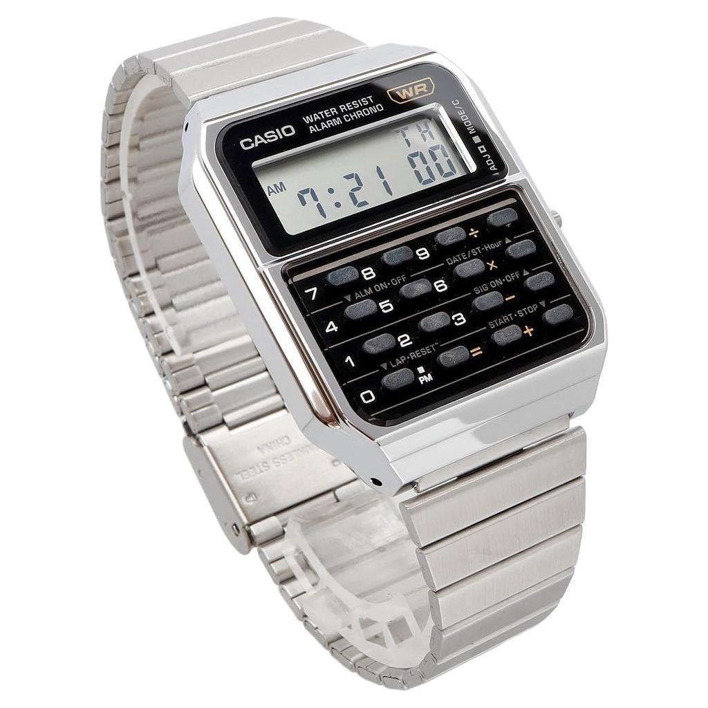 Casio Vintage Series 8-Digit Digital Watch CA-500WE-1A, Unisex, with Metal Band, Silver, Overseas Model [Parallel Import]