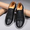Повседневная обувь Мужская повседневная обувь больших размеров Модная дышащая кожаная обувь На шнуровке Мужская обувь
