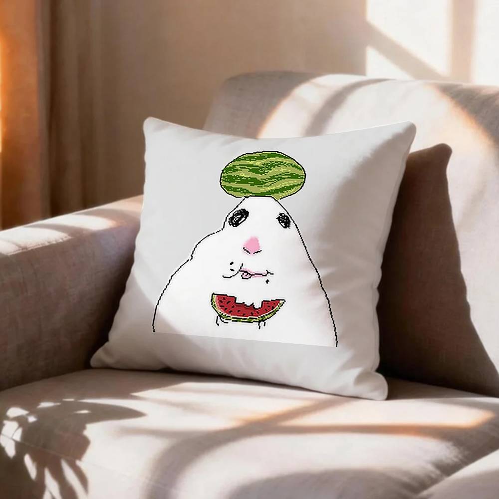 FUNNY HHamster Caveman Pillow Case Pattern Printed Pillowcase For Living Room Sofa Cushion Cover