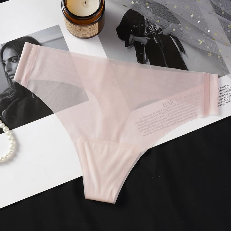 Прозрачные трусики-стринги женские ультратонкие, сексуальные, бесшовные, с низкой посадкой, быстросохнущие