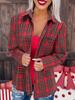 Женская клетчатая рубашка с длинным рукавом и отворотами, Осень/Зима 2025 - Европейская и Американская Мода