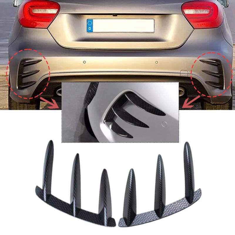 Carbon Black Rear Bumper Lip Spoiler Splitter Canard for Mercedes Benz W176 A160 A180 A200 A250 A260 A45 AMG Hatchback 2013-2018